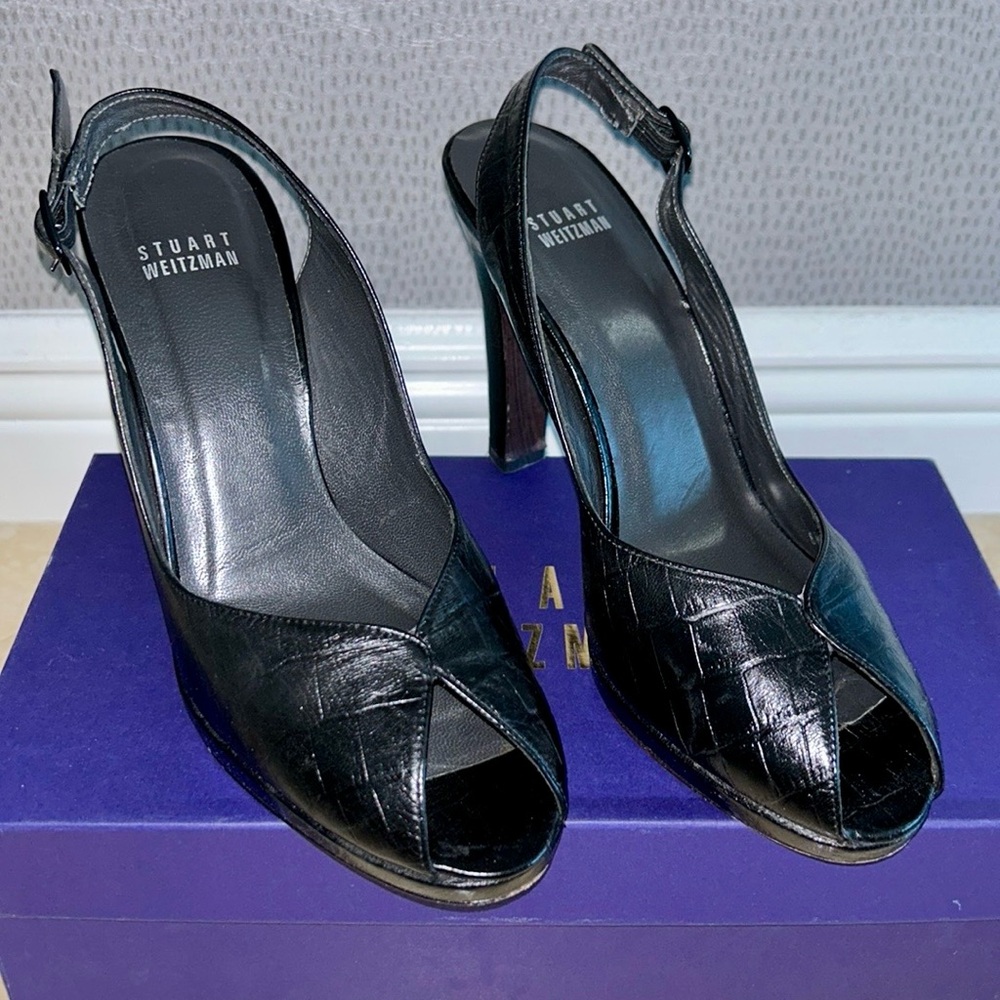 STUART WEITZMAN - sling back peep toe